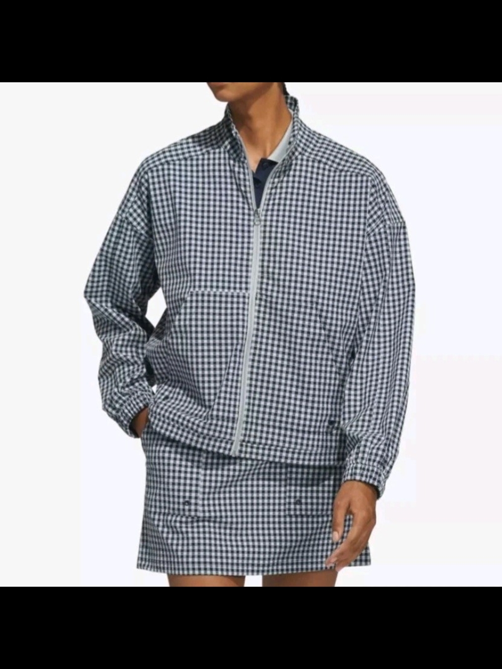 Womens Addidas Gingham Utility Jacket